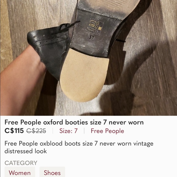 Free People Oxford size 7 boot - Picture 2 of 4